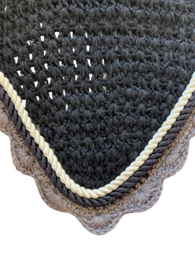 USG Cotton Fly Veil / Bonnet Pony Size Black
