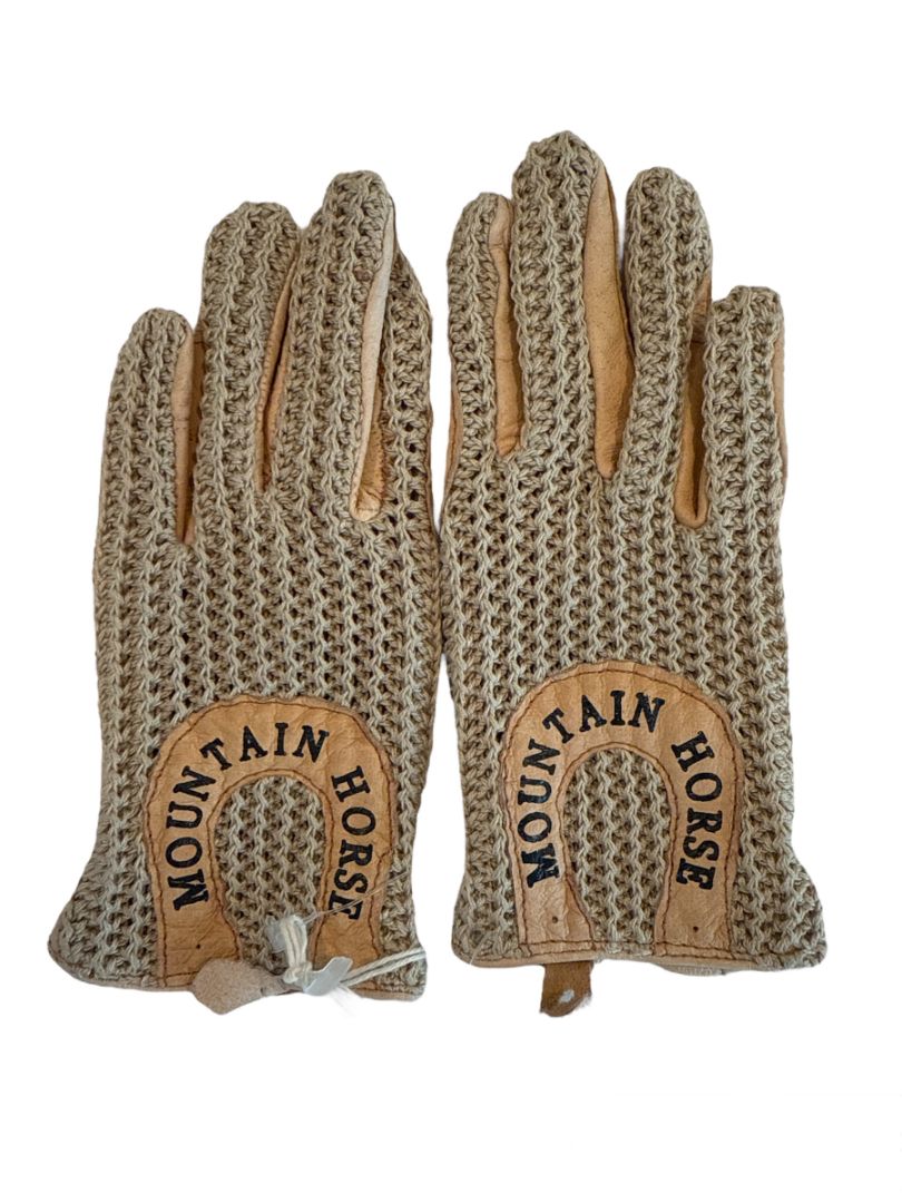 Mountain Horse Jr. Crochet Gloves - Sand / Youth Medium