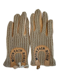 Mountain Horse Jr. Crochet Gloves - Sand / Youth Medium