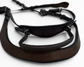 Brown leather bridle on a white background