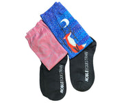 Noble Equestrian Boot Socks - (2) pairs Blue Fox and Pink Equestrian Theme Women's NEW
