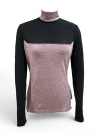 Cavalleria Toscana Technical Wool Turtleneck Training Polo Shirt Black / Grape Shake Medium