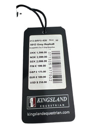 Kingsland Kadi Full Grip, High Rise Breeches, Grey Asphalt -Size EU 32/US 2  NEW