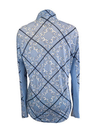 SanSoleil Bit Print Long Sleeve Sun Shirt - Blue / Size Medium