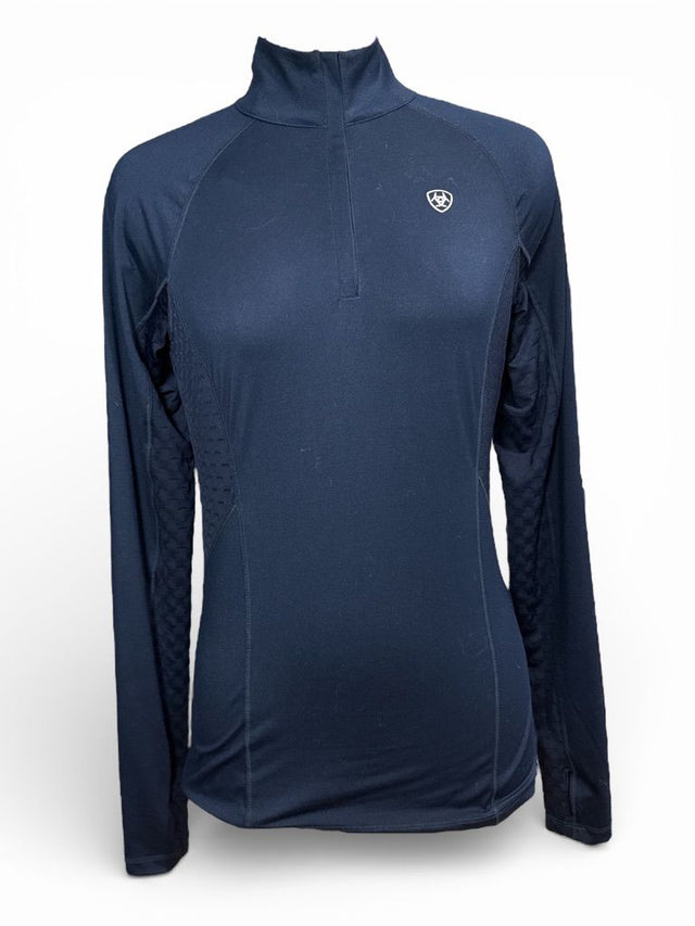 Ariat Lowell 2.0 1/4 Zip Base Layer Training Shirt Navy Blue Small NEW
