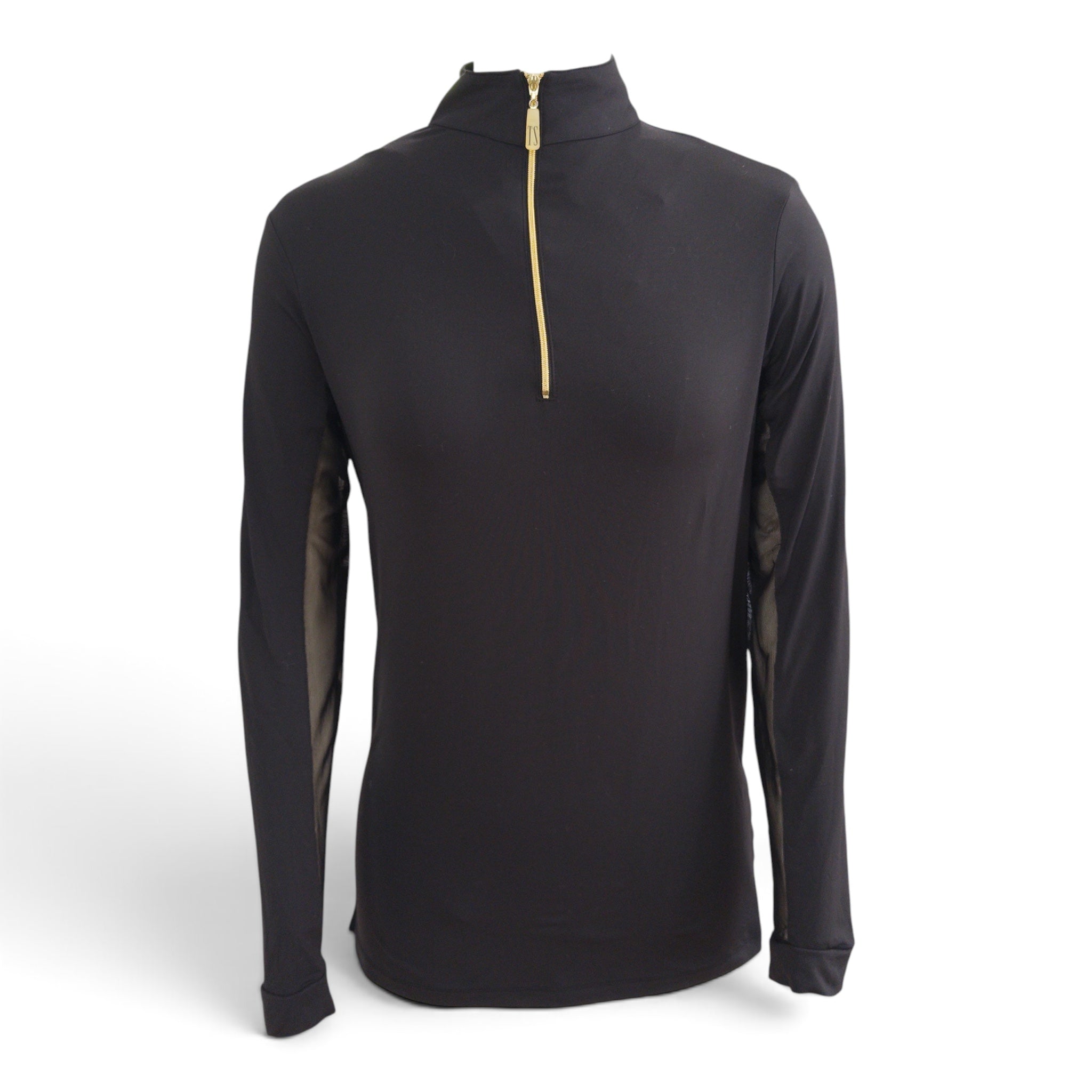 The Tailored Sportsman IceFil Long Sleeve Zip Top - Black / Size Medium
