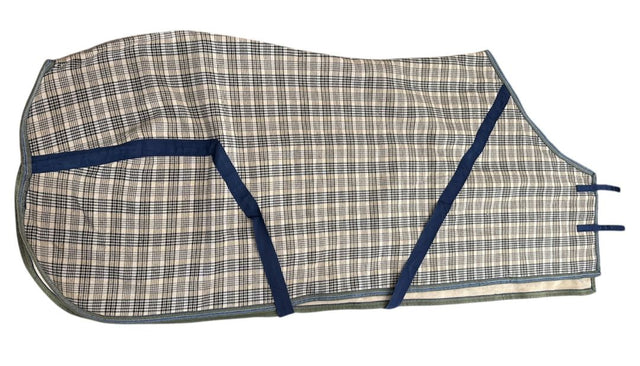 Original Baker Blanket 5/A Size 78 Baker Plaid, Navy Trim