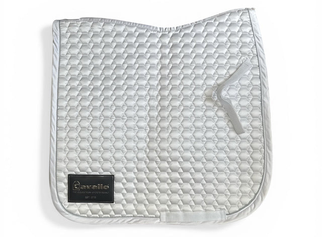 Cavallo Jolly Dressage Saddle Pad w/Velcro Number Holder  White