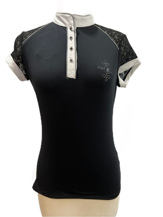 Fair Play Women's Anita Short Sleeve Competition Shirt - Black S New w/Tags