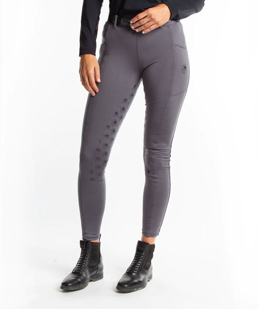 Hannah Childs Danielle Full Seat Riding Tight - Charcoal (Grey) /Size Large NEW