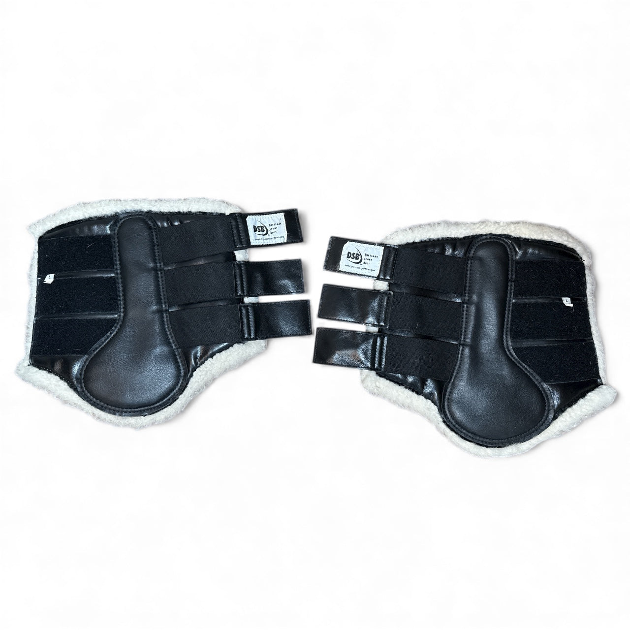 DSB Dressage Sport Boots Original - Black with White Fleece / Size Large