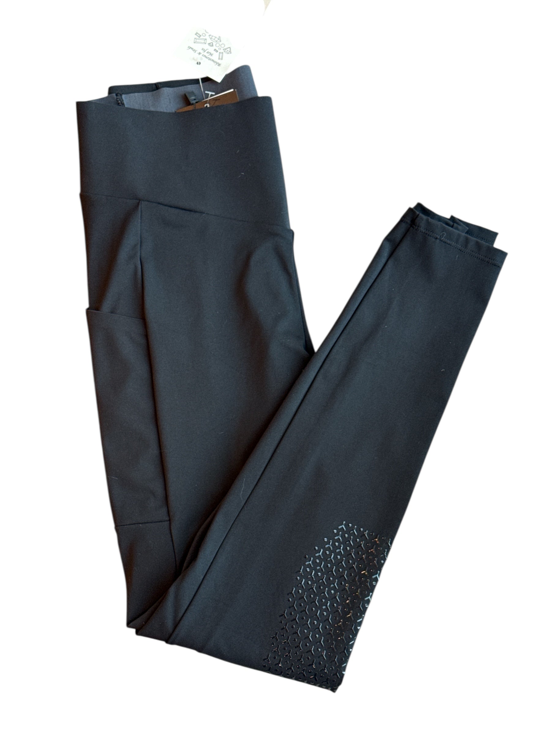 Equiline Ginocchio Women's Knee Grip Leggings - Black / Size Large  NEW