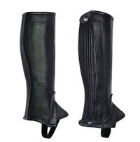 Perri's Professional Child Leather Zip Half Chaps - Black Youth Large  Calf /Tall  NEW