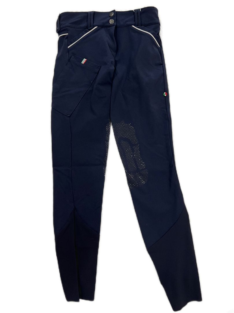 For Horses Betty Girl's Knee Grip Breeches - Navy / Size Youth 12