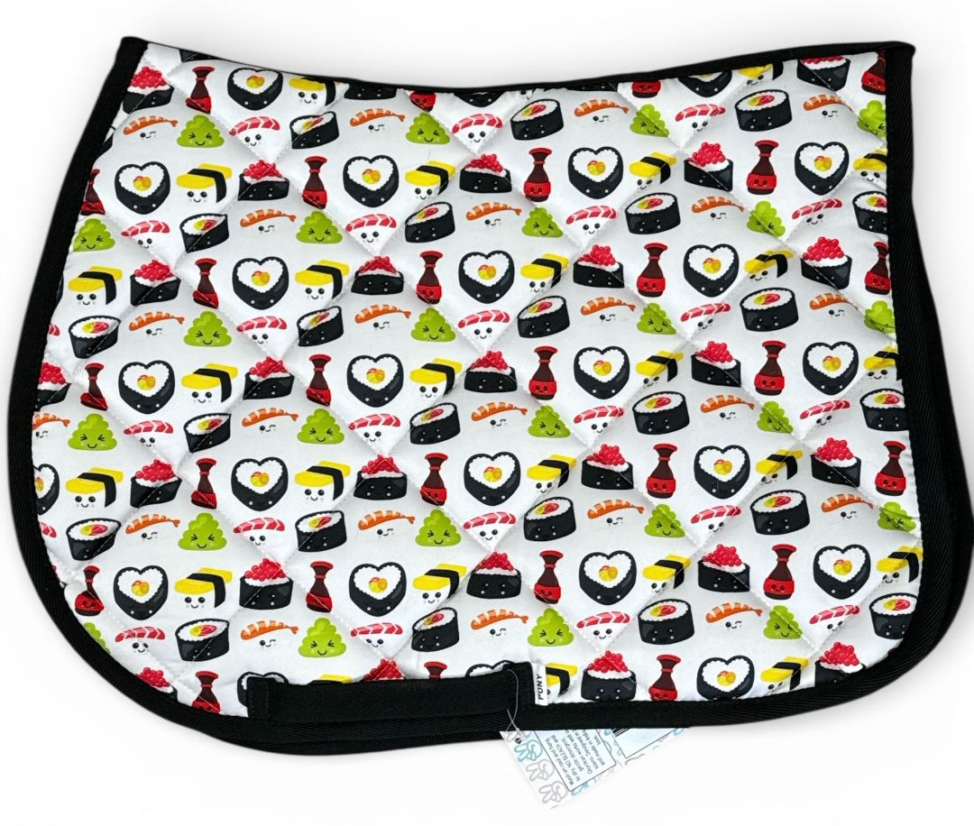 Dreamers and Schemers Sushi Theme Squishy-Land Saddle Pad / Pony Size  NEW