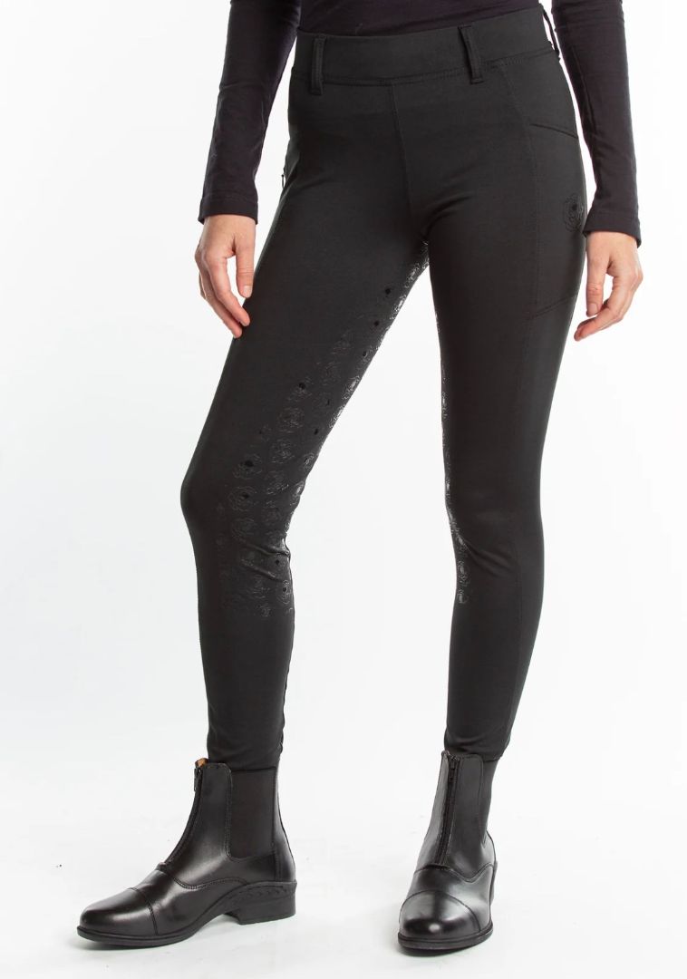 Hannah Childs Danielle Full Seat Riding Tights - Pitch Black / Size Large NEW