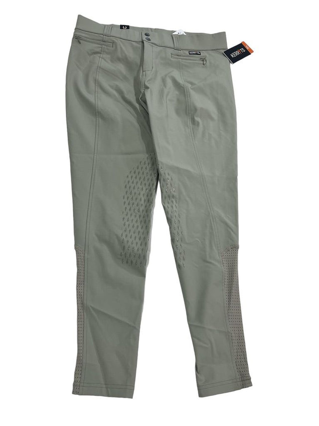 Kerrits Women’s Affinity Ice Fil Knee Patch Breech Sand (Tan) / Size XL NEW