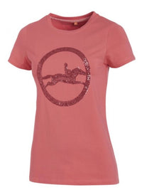 Schockemohle Lola Women's Short Sleeve Shirt- Color Oxi Fire Red / Size Medium