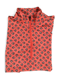 Kerrits Kids Ice Fil Short Sleeve Shirt - Orange Print / Size Youth Large