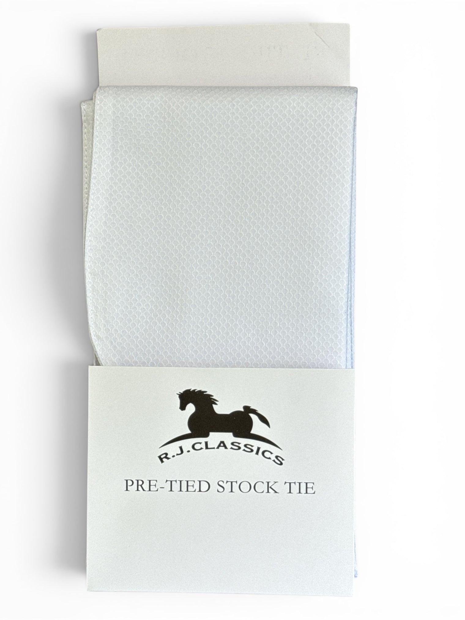 RJ Classics Camden Pre-tied Pique Stock Tie White Pique One Size NEW