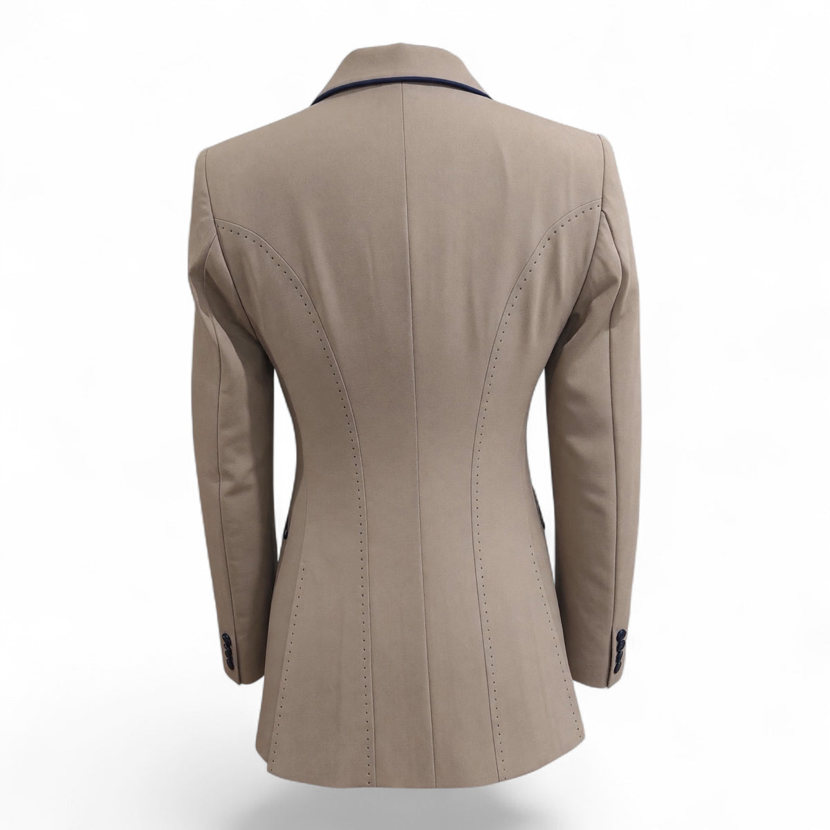 ALE Tailored Clothing Custom Show Coat "The Iconic" Women's Tan with Blue Trim / Size IT 40
