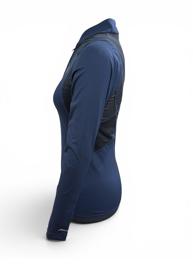 Ariat Women's Ascent 1/4 Zip Baselayer Training Shirt - Navy / Size Small