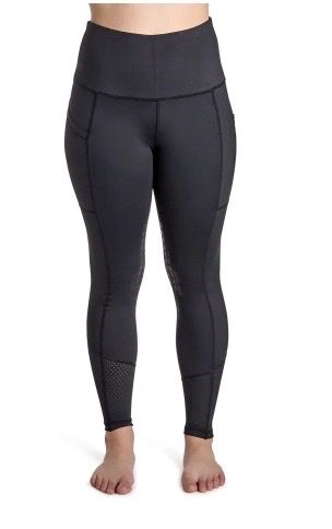 Barn and Beyond Equestrian Calypso Knee Grip Leggings - Black /  Size XS NEW