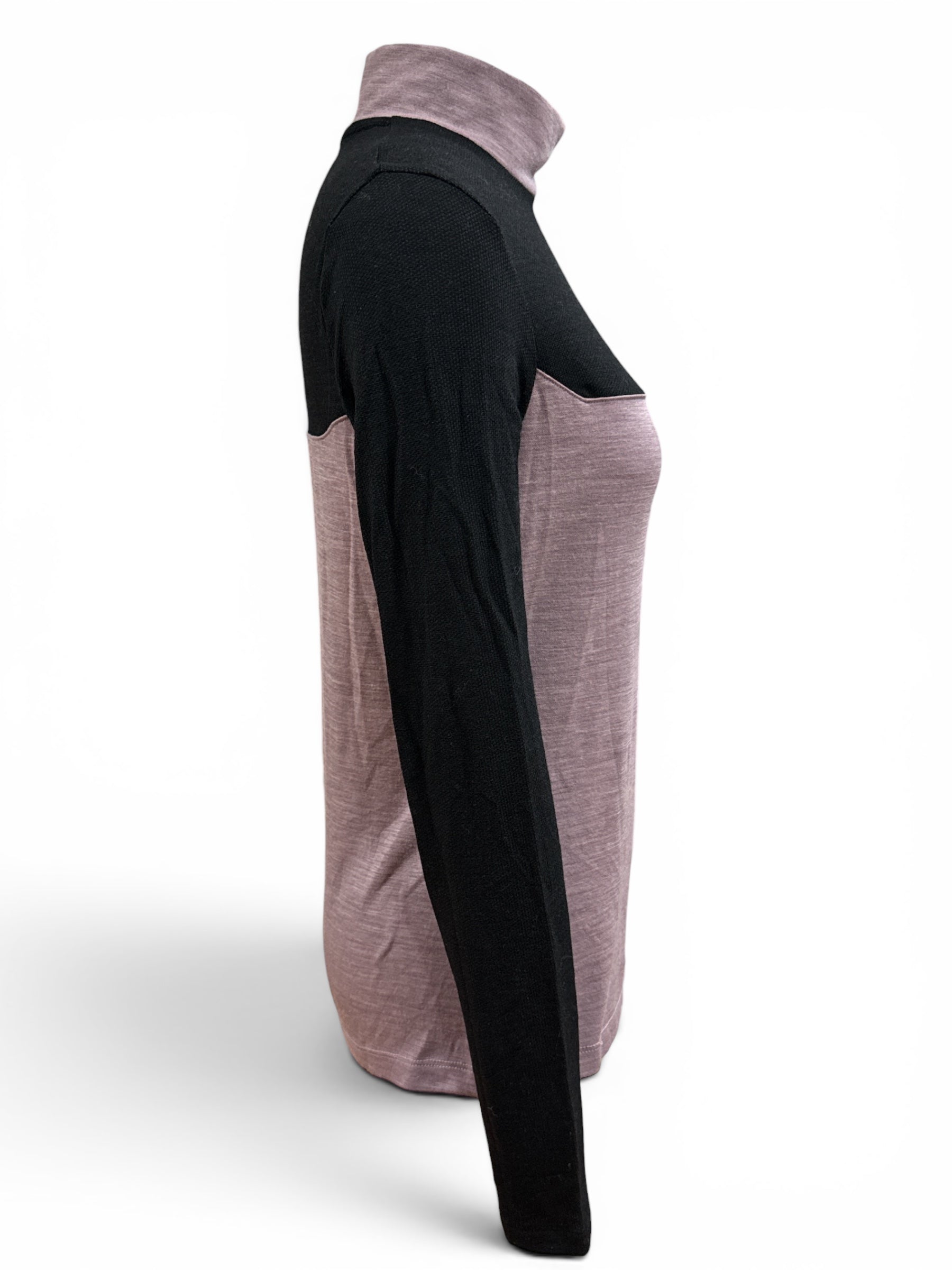 Cavalleria Toscana Technical Wool Turtleneck Shirt -Black Grape / Size Medium