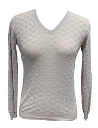 Animo Solei Women's Light Mauve Beige V-Neck Sweater IT40 / Small