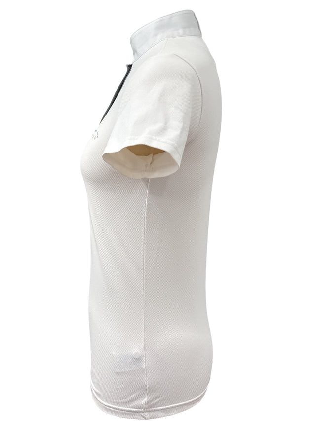 Animo Basilea Women's Riding Short Sleeve Polo White, IT40