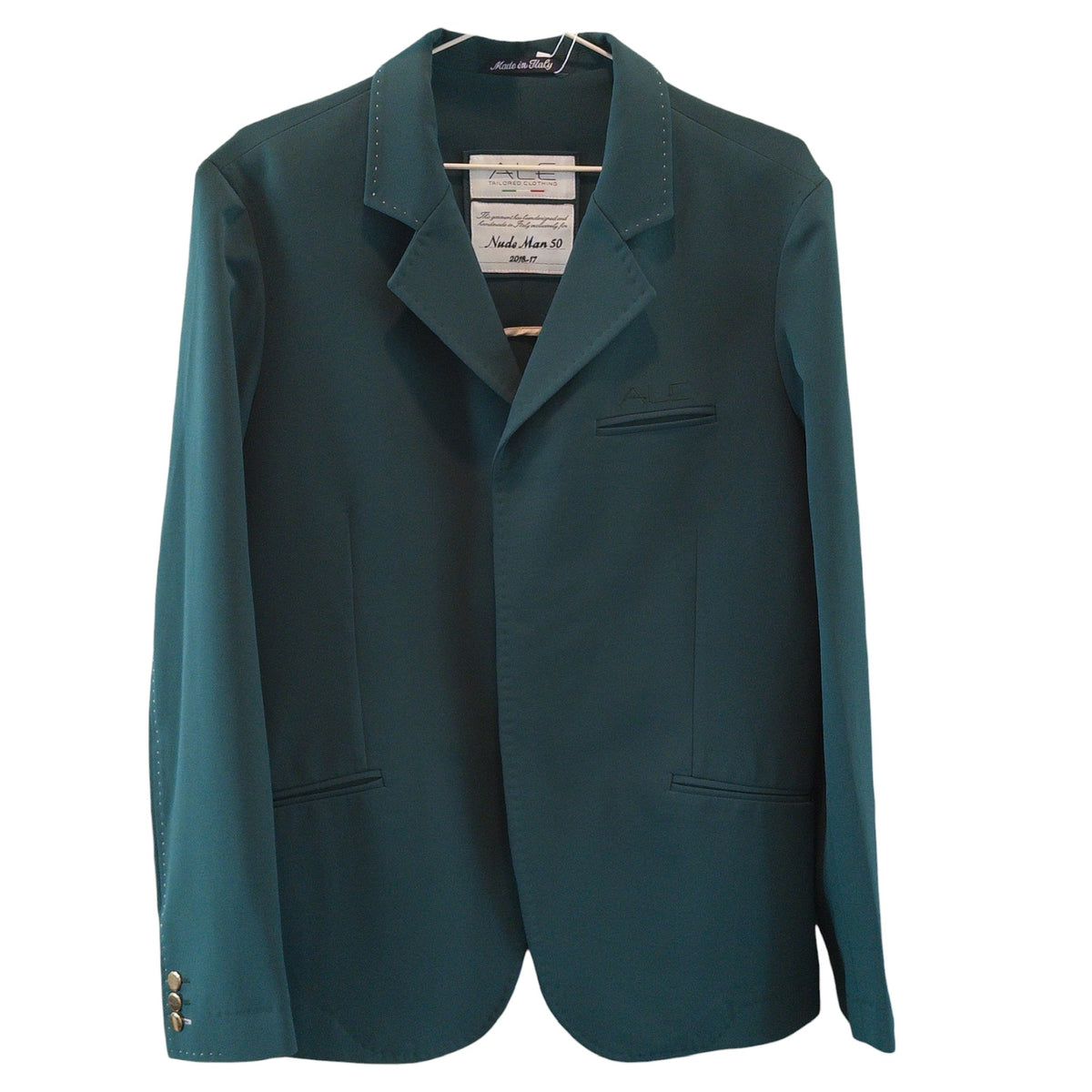 ALE Tailor Made Custom Men's Show Coat "The Nude" Sample Men's IT 50 Green