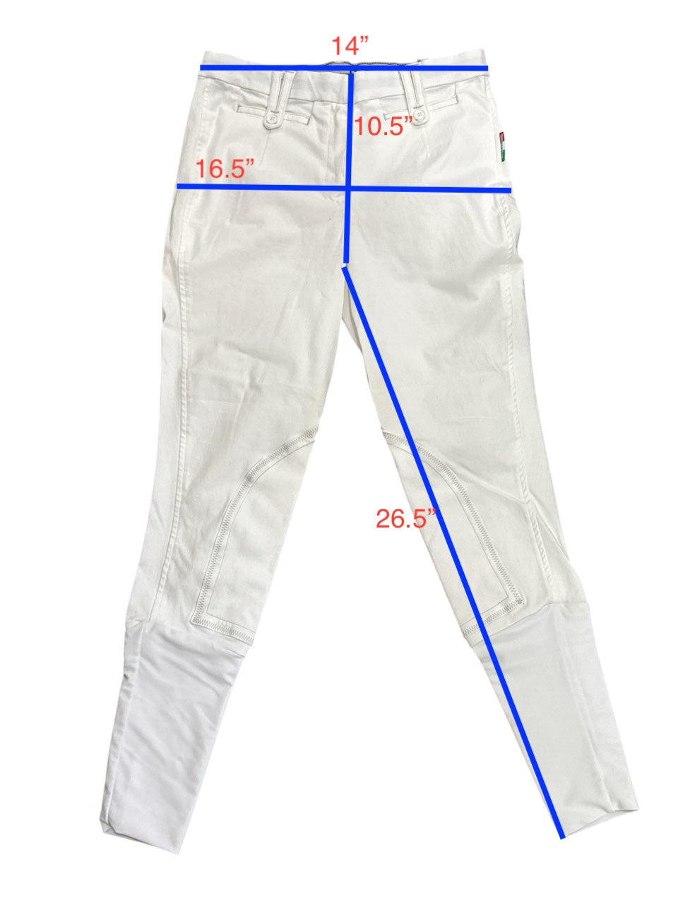 Alessandro Albanese Women's Athens Knee Patch Breeches - White / Size 28