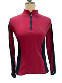 Fair Play Half Turtleneck KAMILA Dark Pink-Navy Medium New w/Tags