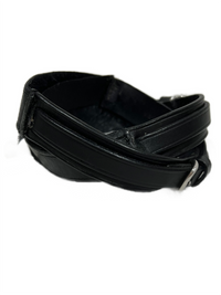 Black Kid's Show Garters Easy On Leather and Velcro, Kids