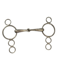 Stainless Steel Jointed 3 Ring Dutch Gag Bit 5 1/2"