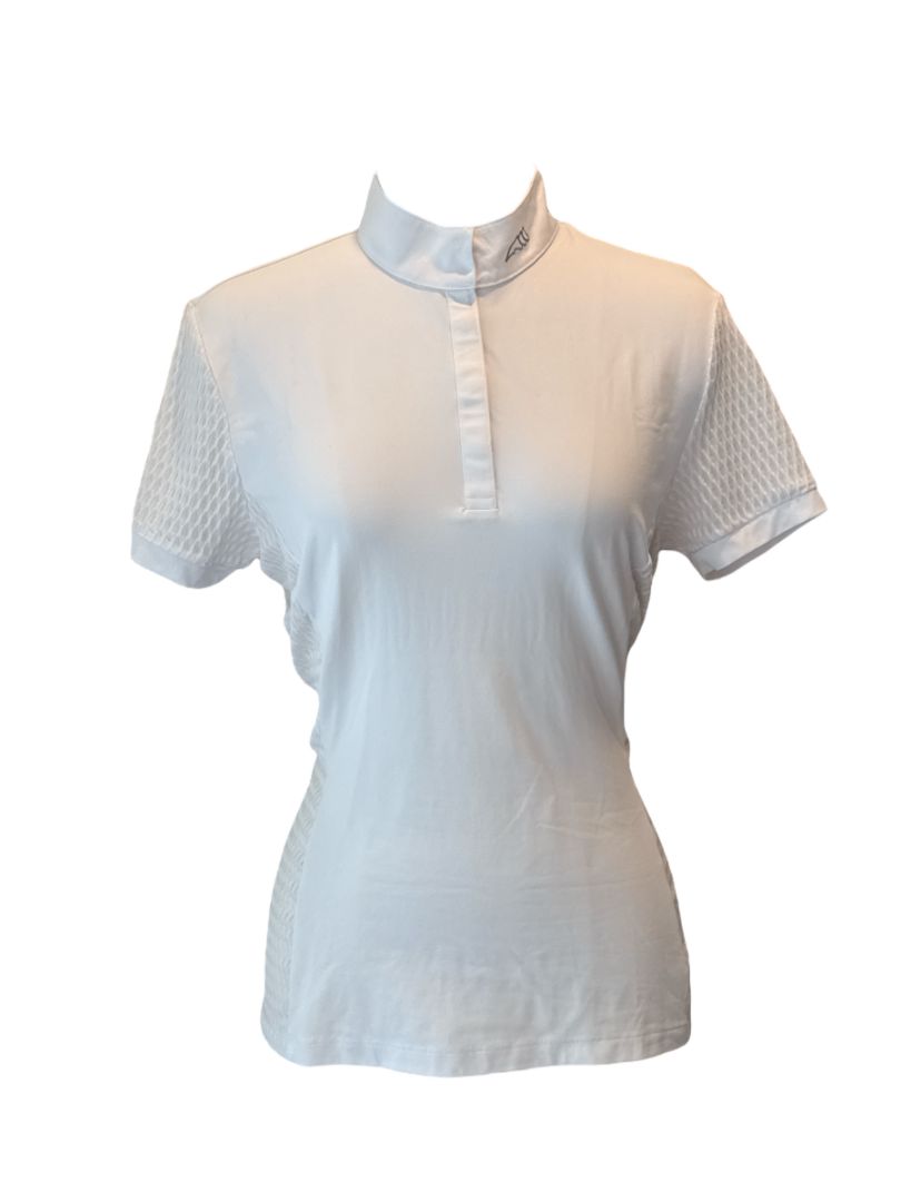 Equiline Women's Catic Short Sleeve Show Shirt - White / Size Large  NEW