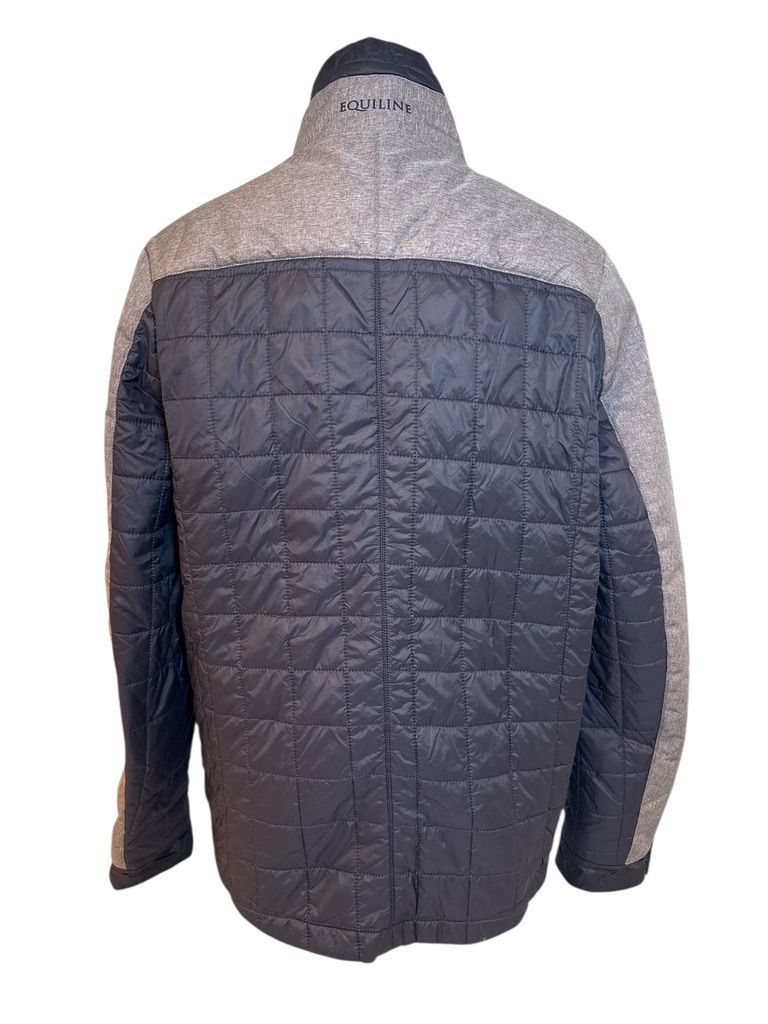 Equiline Men's Padded Jacket Navy and Grey Size Medium