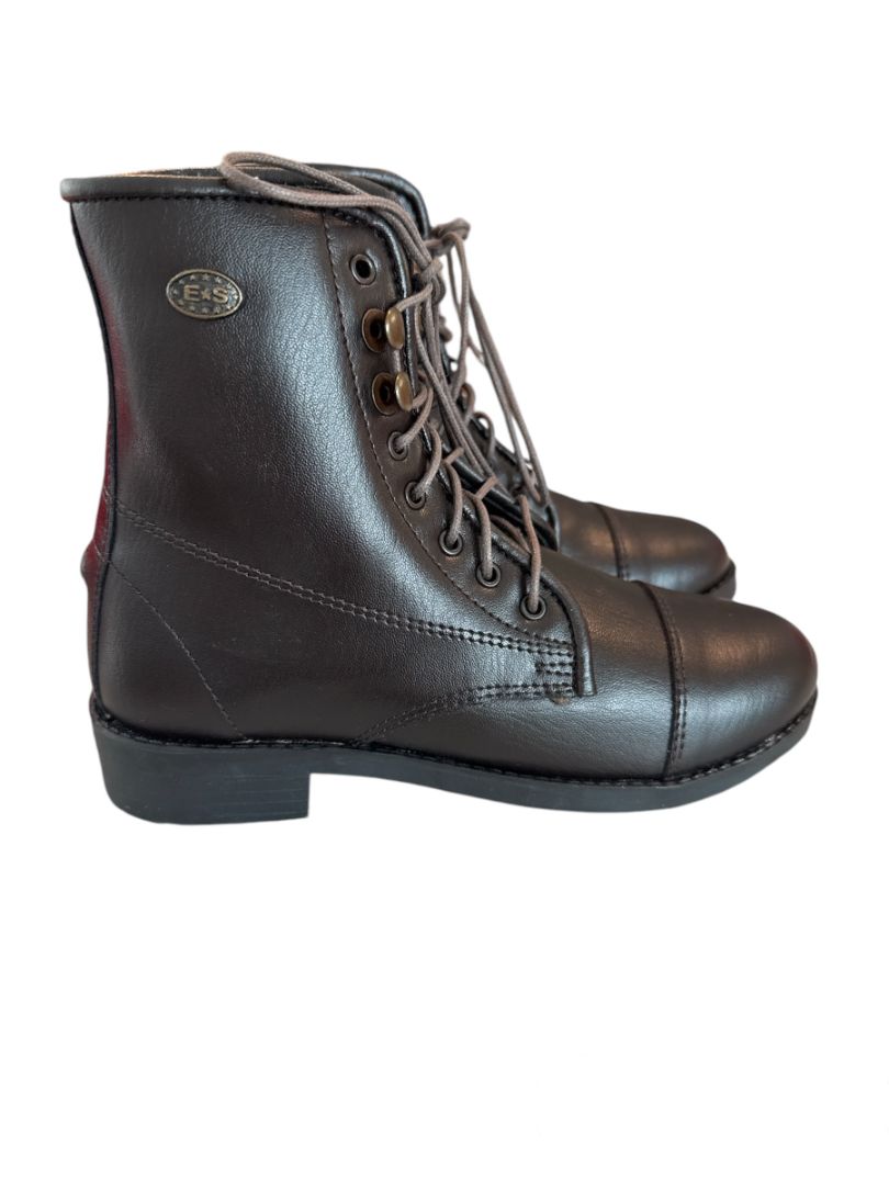 EquiStar All Weather Kid's Paddock Boots - Brown US / Size 4 NEW