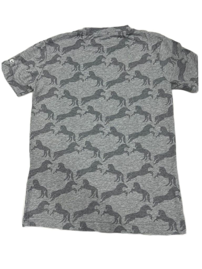 Horze Kids Grey Horse Print Organic Tee - Size Youth XL