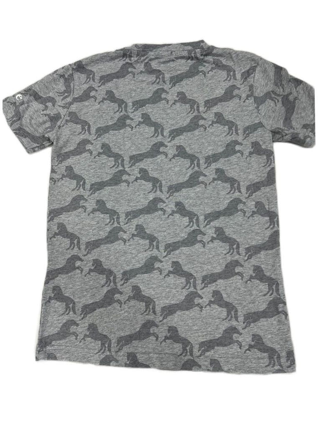 Horze Kids Grey Horse Print Organic Tee - Size Youth XL