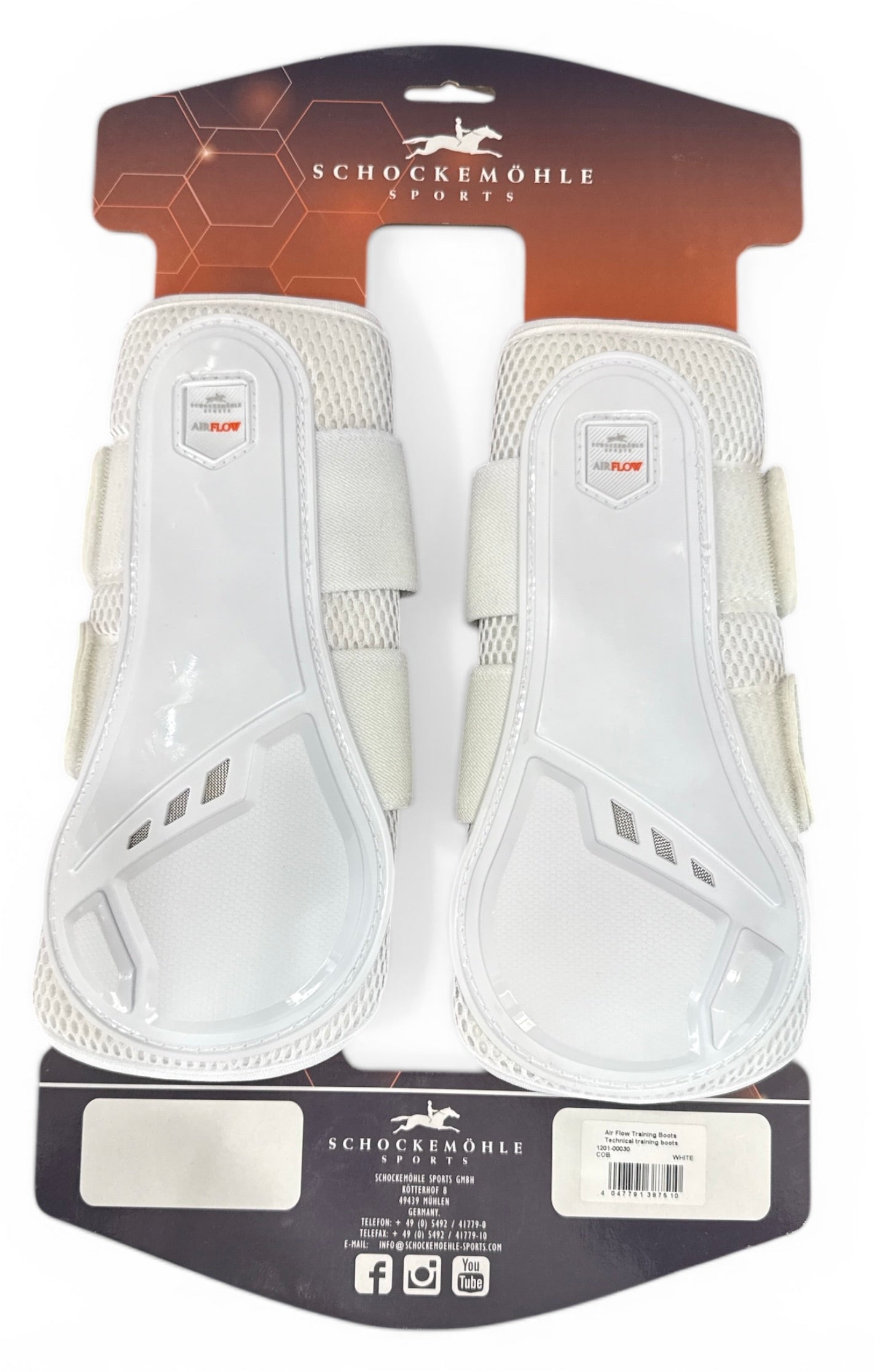 Schockemohle Air Flow Pro Boot Collection Technical Training Boots - White / Cob NEW