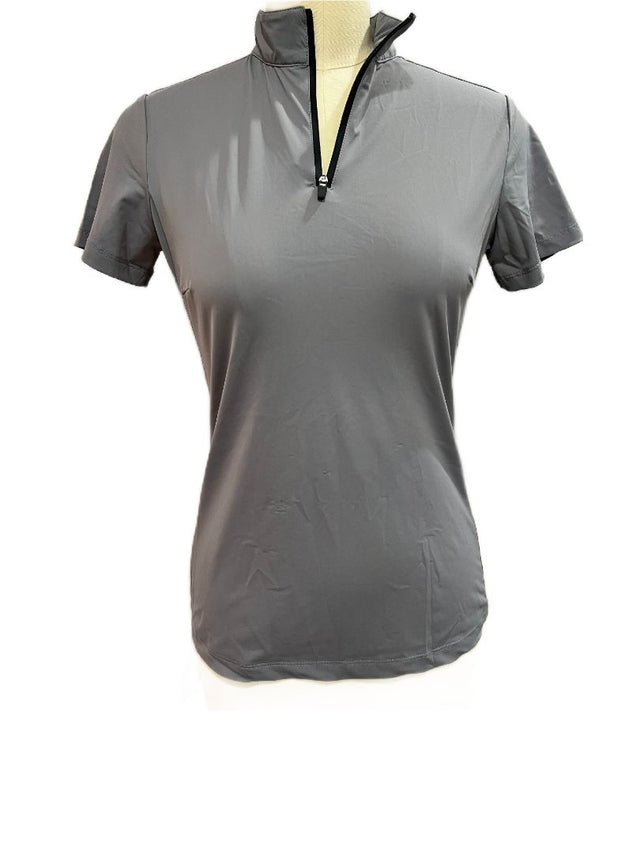 Grey Horze Saphira Short Sleeve Shirt Grey - Size US 4
