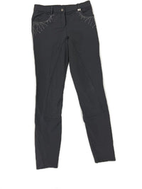 Montar Femke Yati Mid Rise Crystal Lians Full Grip Breeches, Brown Grey Size 38/US 26