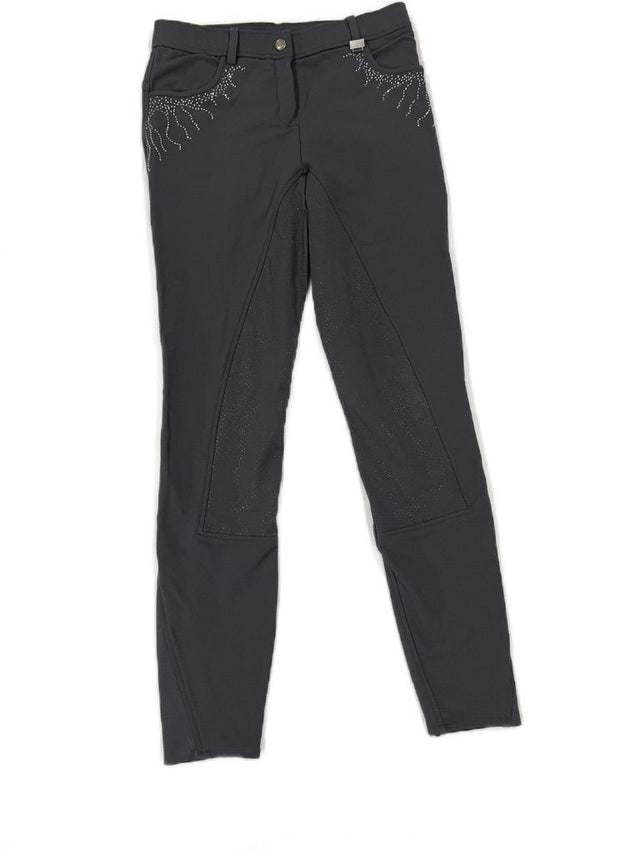 Montar Femke Yati Mid Rise Crystal Lians Full Grip Breeches, Brown Grey Size 38/US 26