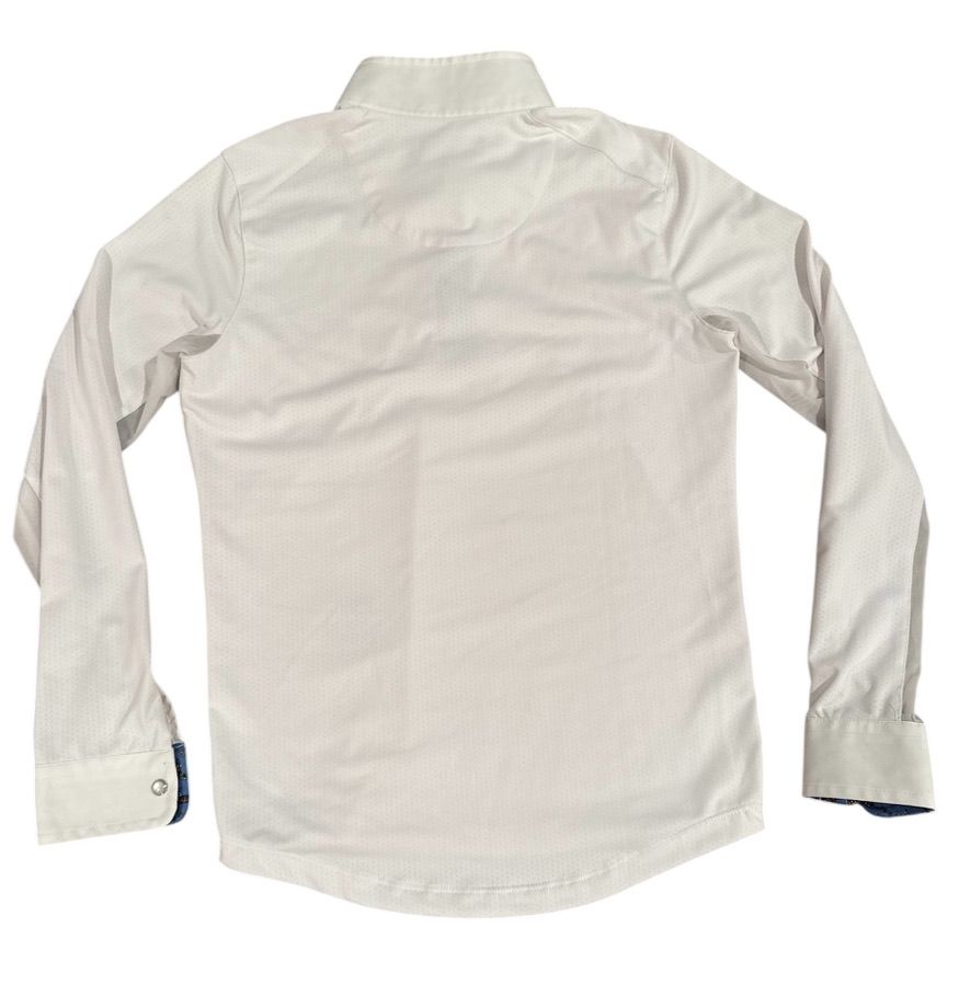 Essex Classics Girls’ Talent Yarn Long Sleeve Show Shirt - White / Size Youth Medium