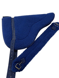 Royal Blue Fleece Bareback Pad with Girth - One size