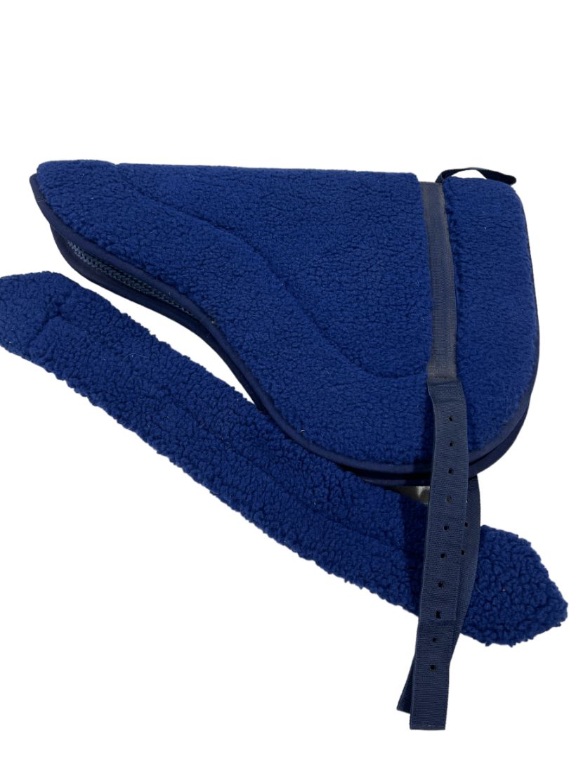 Royal Blue Fleece Bareback Pad with Girth - One size