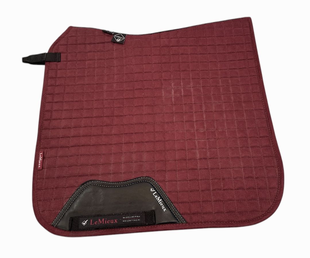 LeMieux Pro Sport Cotton Dressage Square Saddle Pad - Size Small / Medium Burgundy