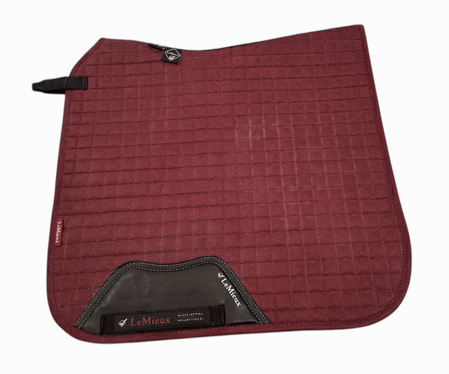 LeMieux Pro Sport Cotton Dressage Square Saddle Pad - Size Small / Medium Burgundy