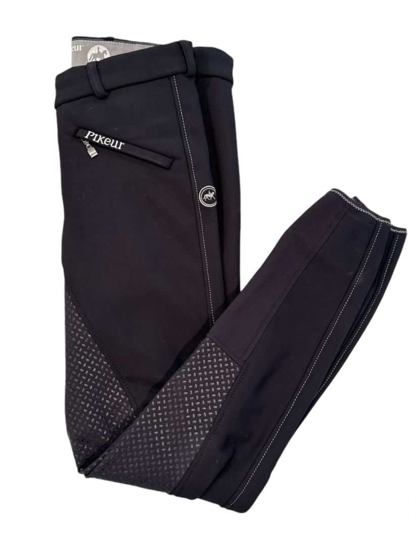 Pikeur Latina Grip Softshell Full Seat Breeches - Black Size EU 38 (US 26)